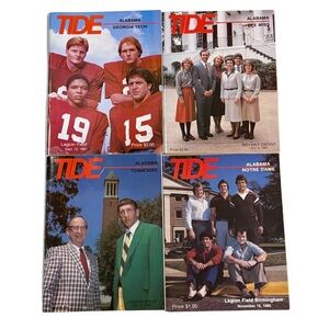 Alabama Football Program Lot 4 Bear Bryant 1980-81 Tide vs Tennessee Notre Dame